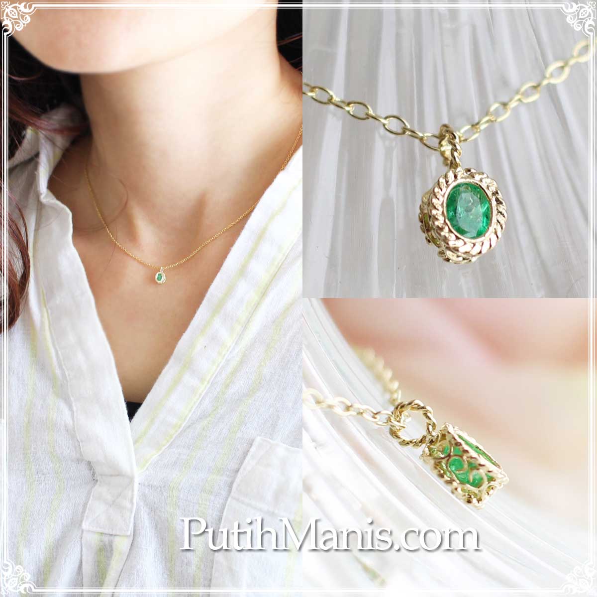 エメラルド,　emerald, ネックレス,　Necklace, ニッケルフリー,　金属アレルギー,　銀線細工, フィリグリー,　フィリグラーナ