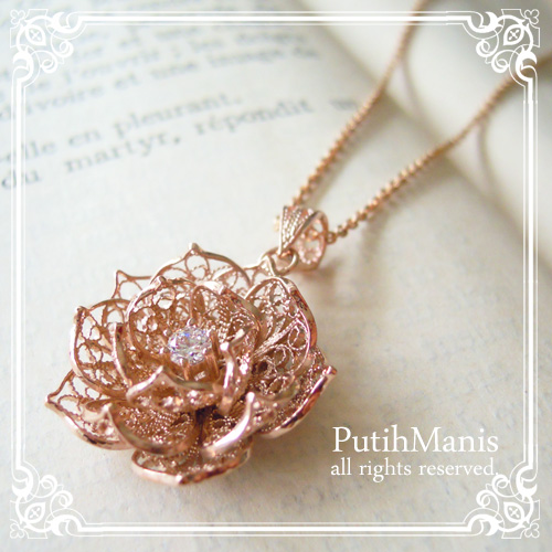ネックレス, Necklace, 蓮, lotus, ニッケルフリー, 金属アレルギー, 銀線細工, フィリグリー, フィリグラーナ