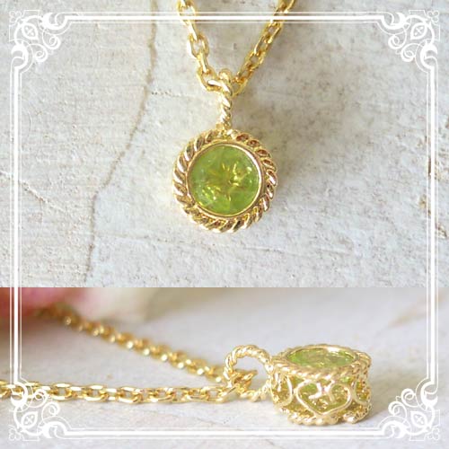 ネックレス,　Necklace, ペリドット, ニッケルフリー,　金属アレルギー,　銀線細工, フィリグリー,　フィリグラーナ