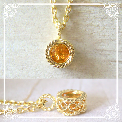 ネックレス, Necklace, シトリン, ニッケルフリー, 金属アレルギー, 銀線細工, フィリグリー, フィリグラーナ