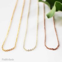 ゴールド・定番アズキ・ロングチェーン60cm/70cm【金属アレルギーの方に配慮したニッケルフリー加工】