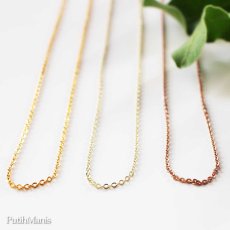 画像1: ゴールド・定番アズキ・ロングチェーン60cm/70cm【金属アレルギーの方に配慮したニッケルフリー加工】 (1)