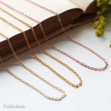 画像7: ゴールド・定番アズキ・ロングチェーン60cm/70cm【金属アレルギーの方に配慮したニッケルフリー加工】 (7)