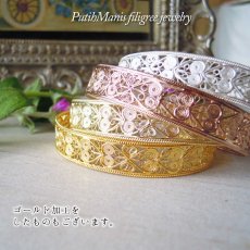 画像5: ハートのレースバングル｜銀線細工の美しいブレスレット【silver925】 (5)