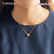 画像4: くるみボタンチャームのゴールドネックレス・ペンダントトップ【金属アレルギーの方にも配慮したニッケルフリーゴールド加工】 (4)