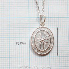 画像6: オーバルチャームネックレス・ペンダントトップ｜銀線細工のおメダイ風のチャーム・シルバーネックレス【silver925】 (6)