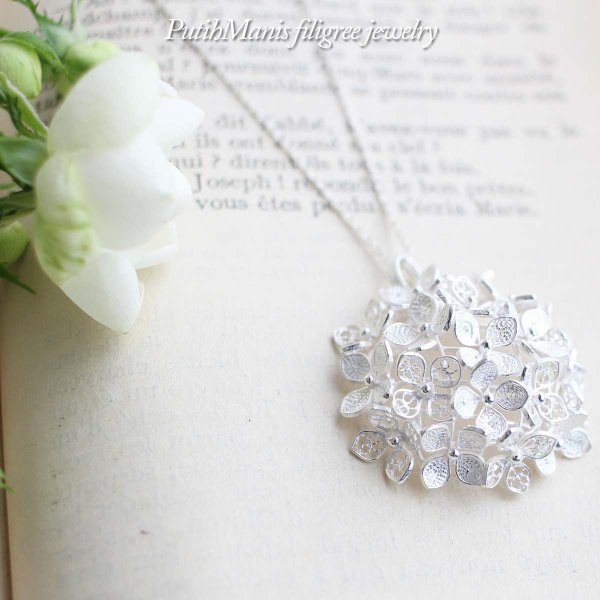 画像6: 【紫陽花】【アジサイ】のペンダントトップ・silver925・職人の技術の粋を極めた本格的な和風作品。