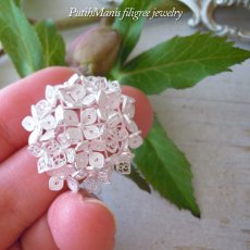 画像3: 【紫陽花】【アジサイ】のペンダントトップ・silver925・職人の技術の粋を極めた本格的な和風作品。 (3)