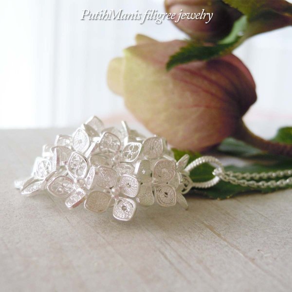 画像7: 【紫陽花】【アジサイ】のペンダントトップ・silver925・職人の技術の粋を極めた本格的な和風作品。