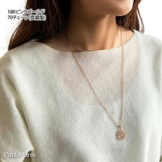 画像4: コインチャームネックレス・サークルチャームに透かしの銀線細工アイアンクロス [ch72-n-g]金属アレルギー (4)