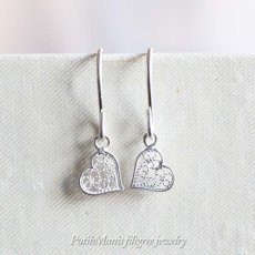 画像5: 【ハート】透かしが綺麗なプチサイズのハートチャームピアス【フィリグリー・銀線細工】シルバー・silver925 (5)