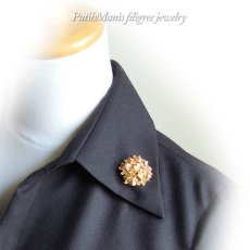画像6: 【紫陽花】【アジサイ】のブローチ・ゴールド｜銀線職人の技術の粋を極めた作品。【金属アレルギーの方に配慮したニッケルフリー加工】 (6)