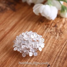 画像7: 【紫陽花】【アジサイ】のブローチ・silver925・職人の技術の粋を極めた本格的な和風作品。 (7)