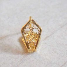 画像1: 【レース】フィリグリーバチカン・ストーンホルダー/ゴールド【24K・18Kピンクゴールド】【フィリグリー・銀線細工】【金属アレルギー】【ニッケルフリー】 (1)
