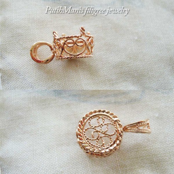 画像3: 【セッティングパーツ】透かしの光と影が美しい台座♪8mmストーンを入れられるペンダントトップセッティングパーツ【ニッケルフリー】【金属アレルギー】