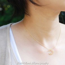 画像7: 三日月と星のゴールドネックレス・銀線細工のアイアンワークとジルコニアストーンの組み合わせ[fil21-g-n]【金属アレルギーに配慮したニッケルフリー】 (7)