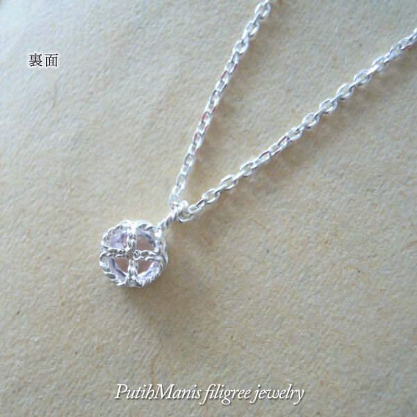 画像5: アメジストのシルバーネックレス|2月誕生石の天然アメジストの淡い紫色の石を銀線細工で包んだネックレス【silver925】