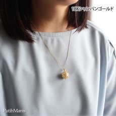 画像2: ロケットチャームのネックレス｜大きめビーズが銀線細工のレースの透かしから見えるチャーム【金属アレルギーの方に配慮したニッケルフリー加工】 (2)