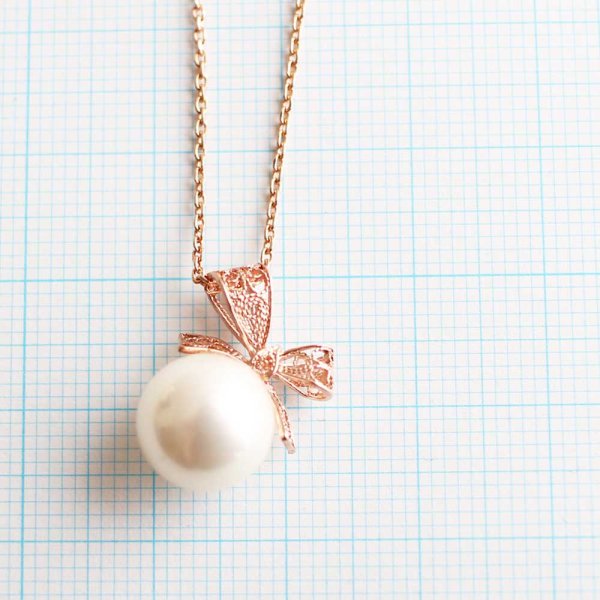 画像8: リボンの一粒パールネックレス|銀線細工の透かしのリボンのバチカン・K24GPK18GP【金属アレルギーの方に配慮したニッケルフリー加工】