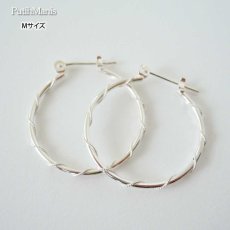 画像5: 【フープピアス】プレーンに極細銀線を巻きつけた細工が美しいフープピアス（シルバー）silver925【フィリグリー】 (5)