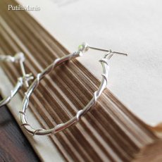 画像3: 【フープピアス】プレーンに極細銀線を巻きつけた細工が美しいフープピアス（シルバー）silver925【フィリグリー】 (3)