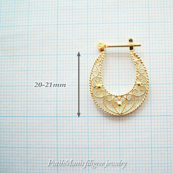 画像7: 【フープピアス】フレンチアンティーク風透かし模様が美しいフープピアス(ゴールド)K24K/K18K/ピンクゴールド【ニッケルフリー】【金属アレルギー】