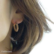 画像12: 三つ編み細工のフープピアス【ニッケルフリー・ゴールド】リングとお揃いにできます。K24K/K18K (12)