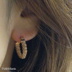 画像13: 三つ編み細工のフープピアス【ニッケルフリー・ゴールド】リングとお揃いにできます。K24K/K18K (13)