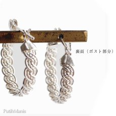画像3: 三つ編み細工のフープピアスsilver925【フィリグリー・銀線細工】リングとお揃いにできます。 (3)