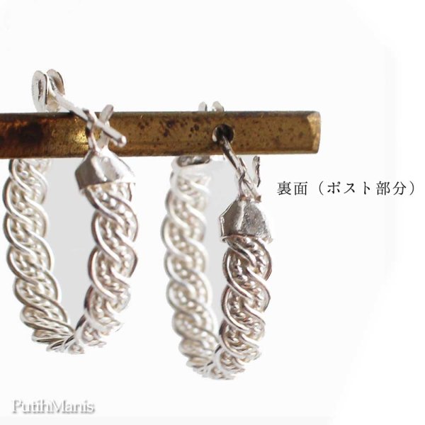 画像3: 三つ編み細工のフープピアスsilver925【フィリグリー・銀線細工】リングとお揃いにできます。
