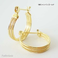 画像3: 5連のワイヤーが複雑な光を生み出すフープピアス【ニッケルフリー・ゴールド】K24K/K18K (3)