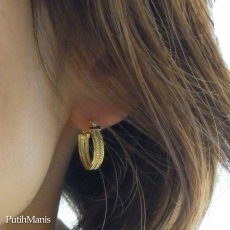 画像11: 5連のワイヤーが複雑な光を生み出すフープピアス【ニッケルフリー・ゴールド】K24K/K18K (11)