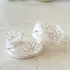 画像5: スカラップレースのフープピアス【フィリグリー・銀線細工】silver925シルバー (5)