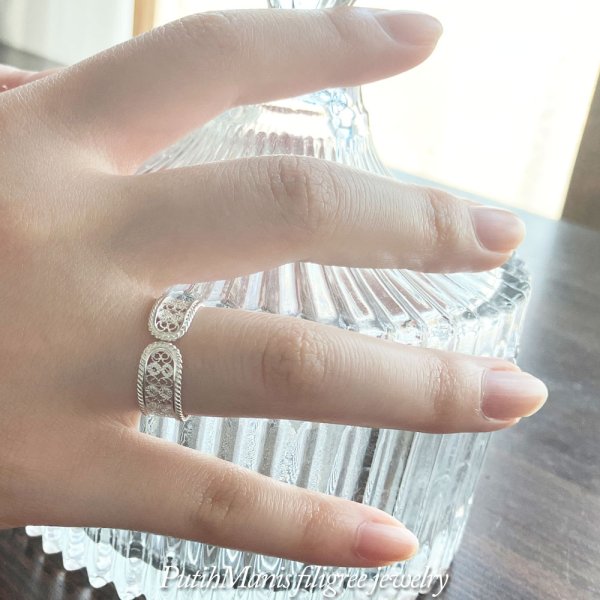 画像12: レースの透かしリング|銀線細工の透かしの繊細さを堪能できるシンプルリング。1号〜18号まで。【silver925】