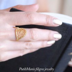 画像6: ペイズリー模様のフリーサイズリング｜銀線細工の大きなワンポイントの指輪【金属アレルギーの方に配慮したニッケルフリー加工】 (6)