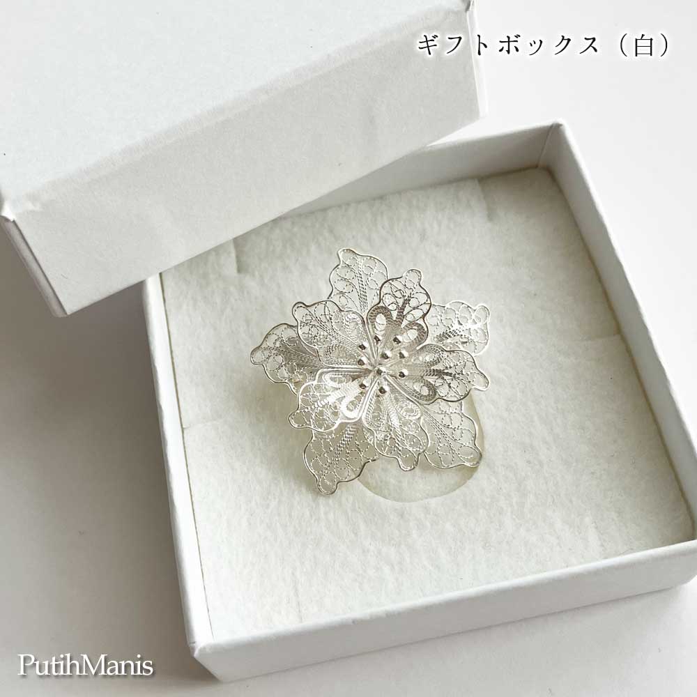 ブローチ,　クレマチス, 花，銀線細工, フィリグリー,　フィリグラーナ