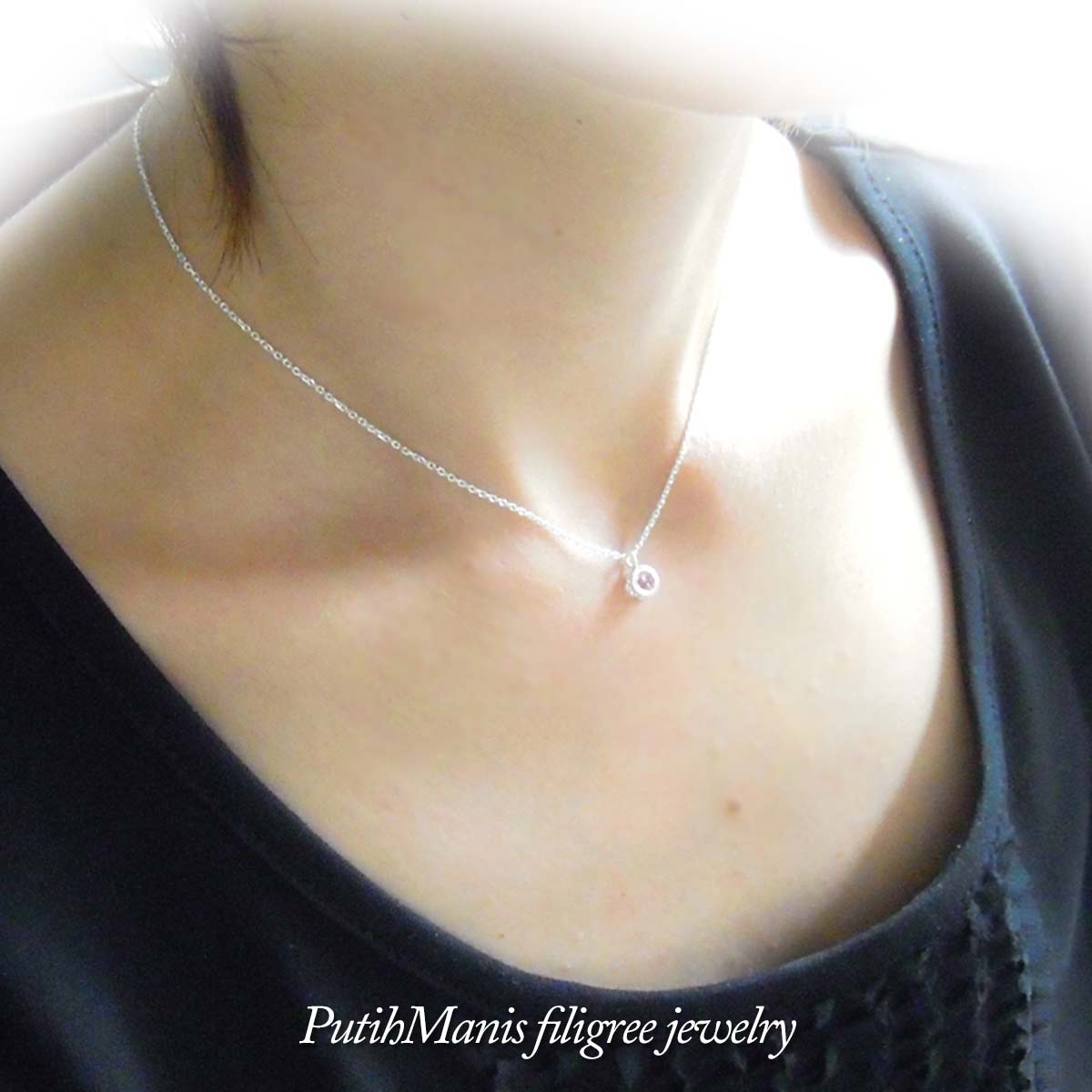 ネックレス,　アメジスト, Necklace, 銀線細工, フィリグリー,　フィリグラーナ