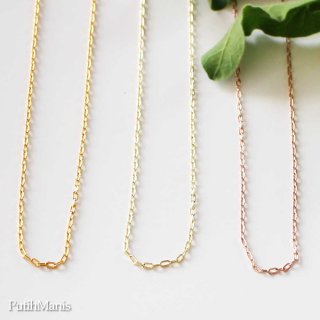 ゴールド・長アズキ・ロングチェーン60cm/70cm【金属アレルギーの方に配慮したニッケルフリー加工】