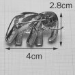 画像4: 銀線を丁寧に巻いて作ったゾウさん（象）のブローチ【フィリグリー・銀線細工パーツ】(シルバー/silver925)